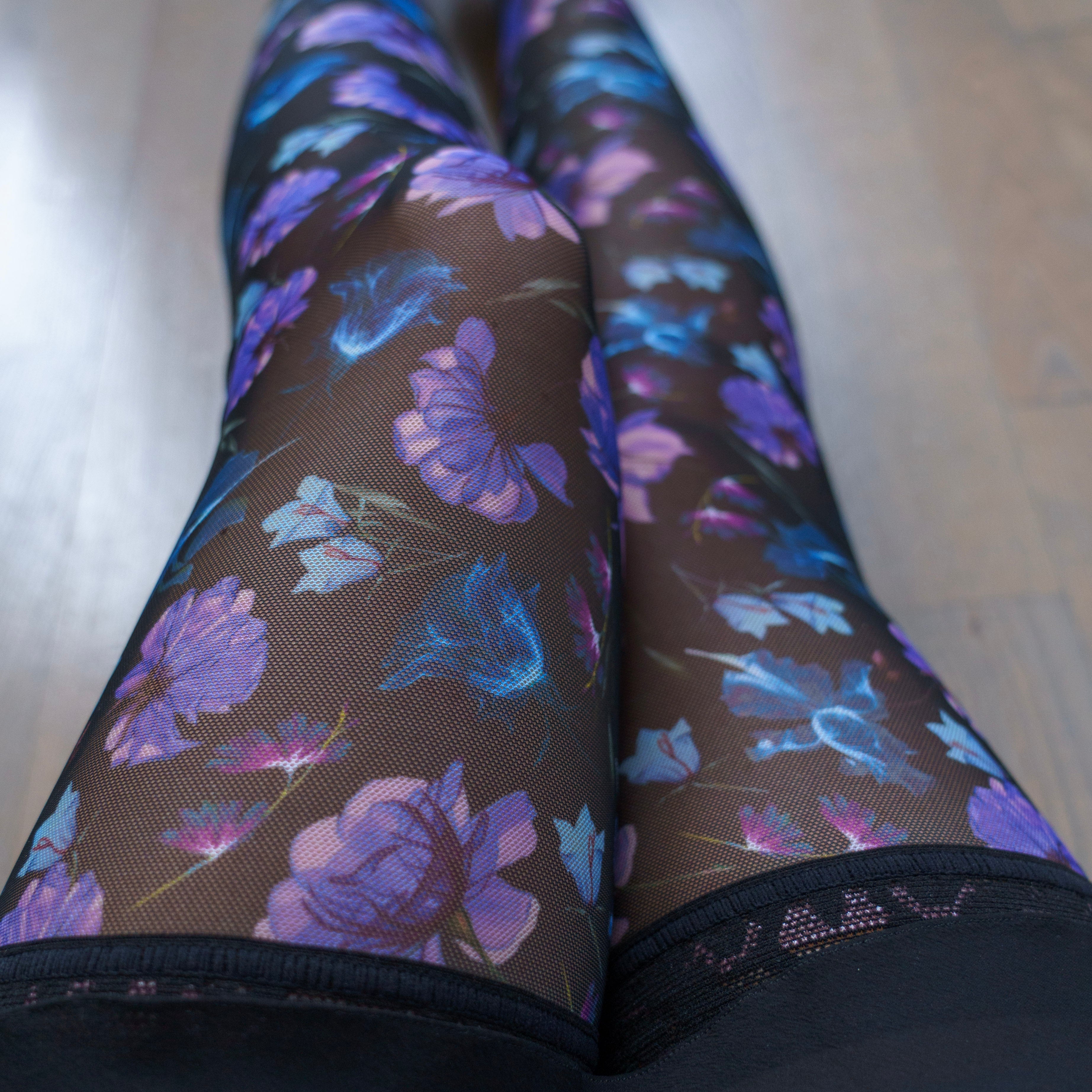 Electric Blooms Stay Up Stockings