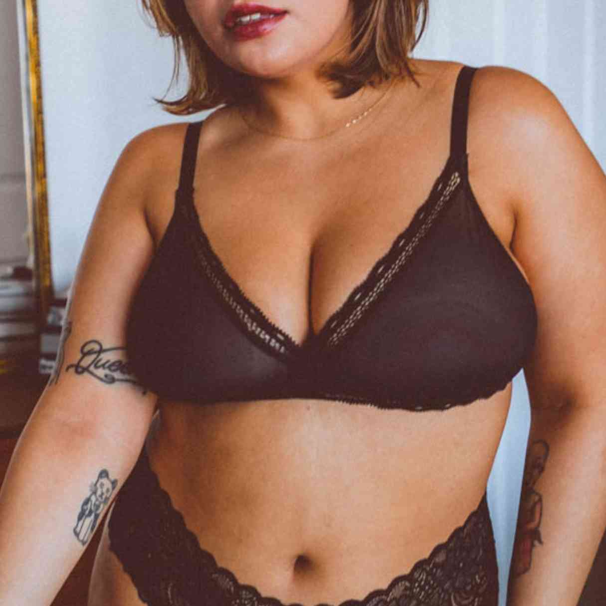 Black Sheerly Mesh Bralette - Uye Surana