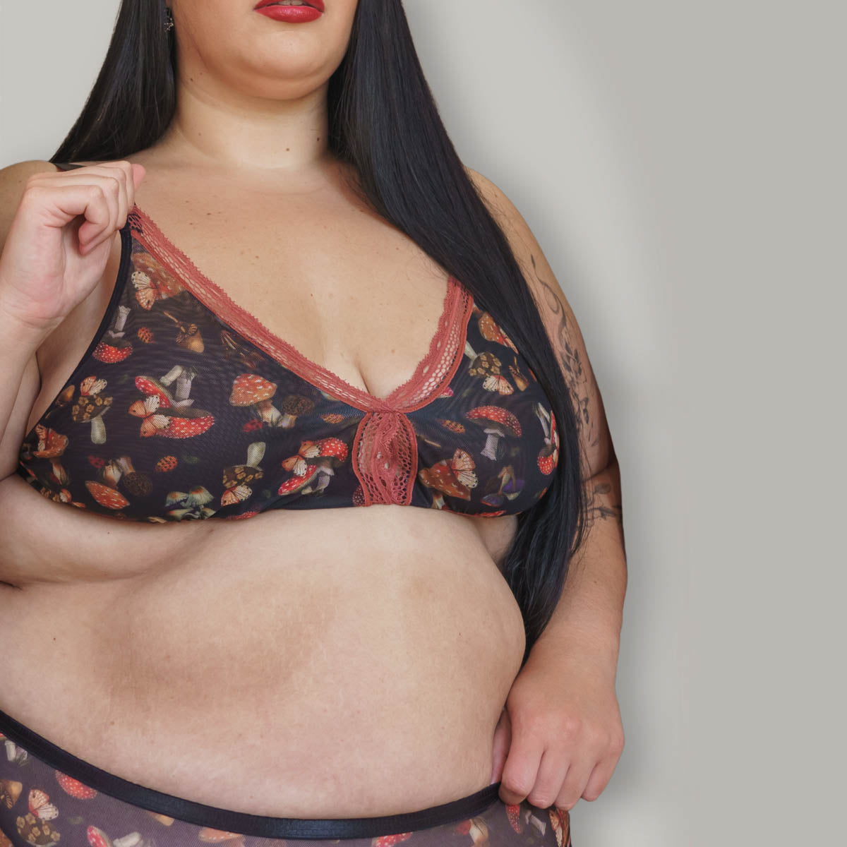 Mystical Mushrooms Printed Bralette - Uye Surana