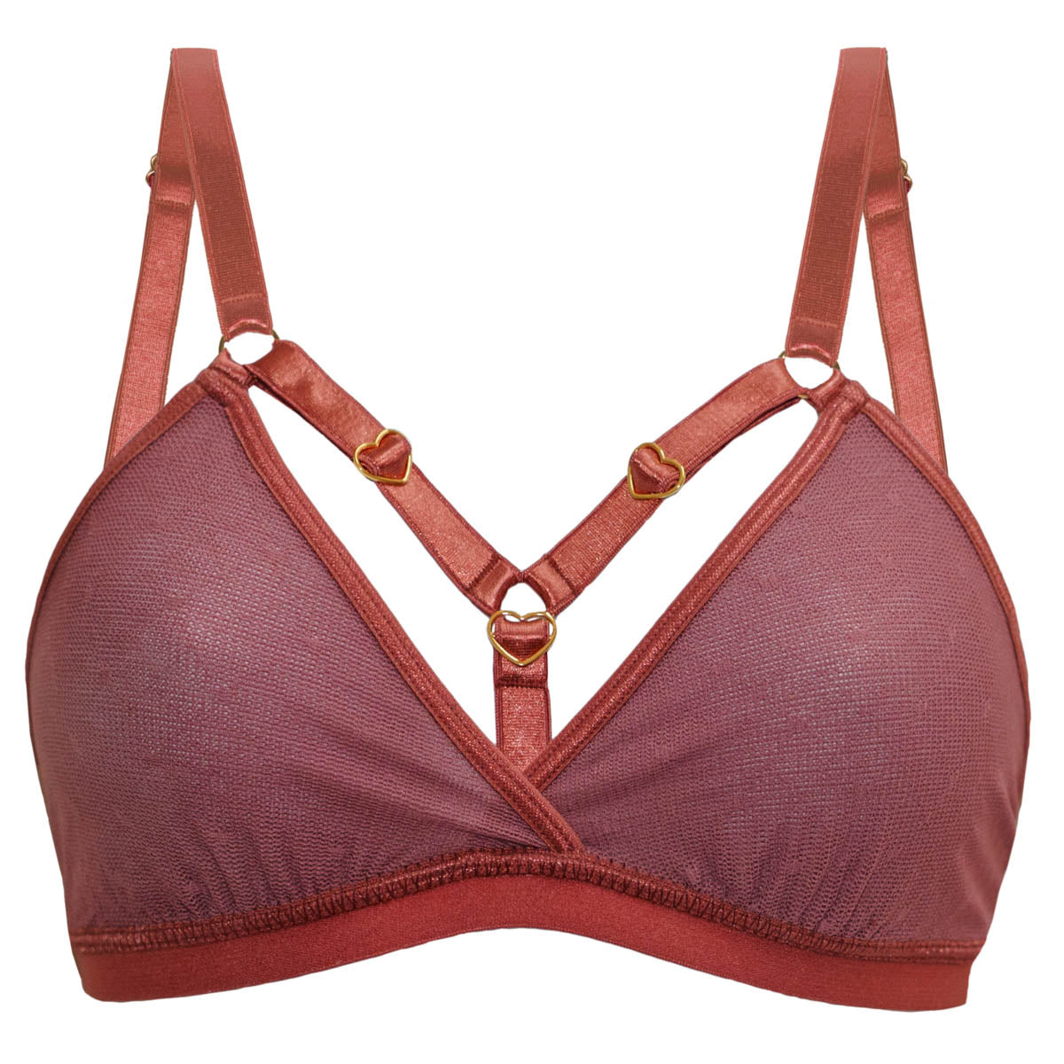 Hearts of Venus Strappy Bralette in Copper Rose - Uye Surana