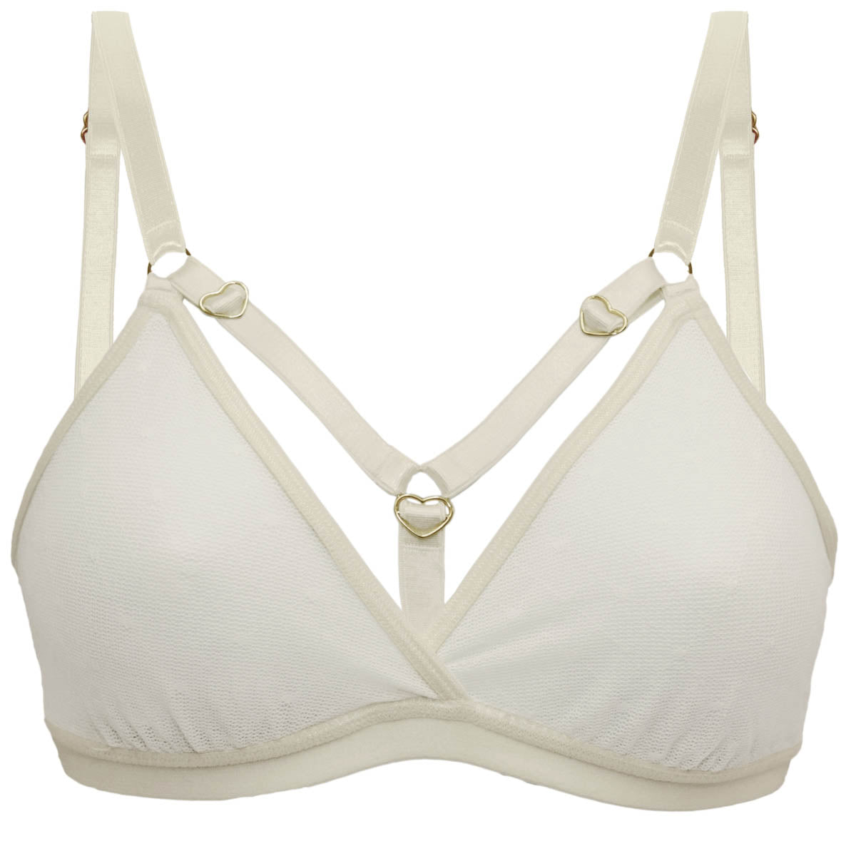 Hearts of Venus Strappy Bralette in Pearl - Uye Surana