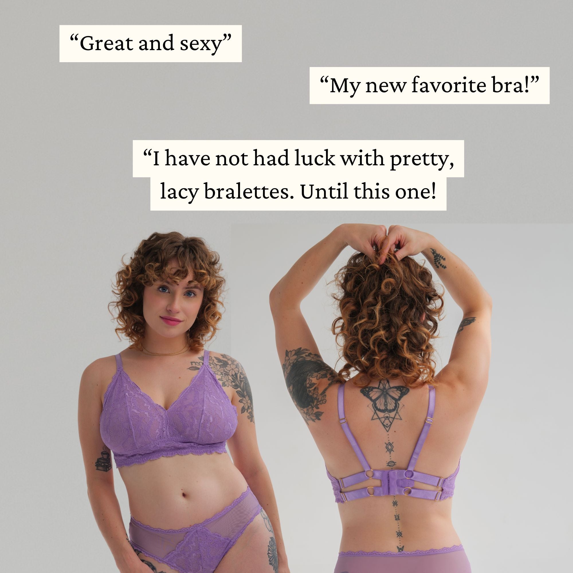 Lacey Everyday Wireless Bra in Lilac - Uye Surana