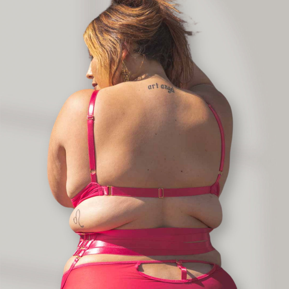 Hearts of Venus Strappy Bralette in Hot Pink - Uye Surana