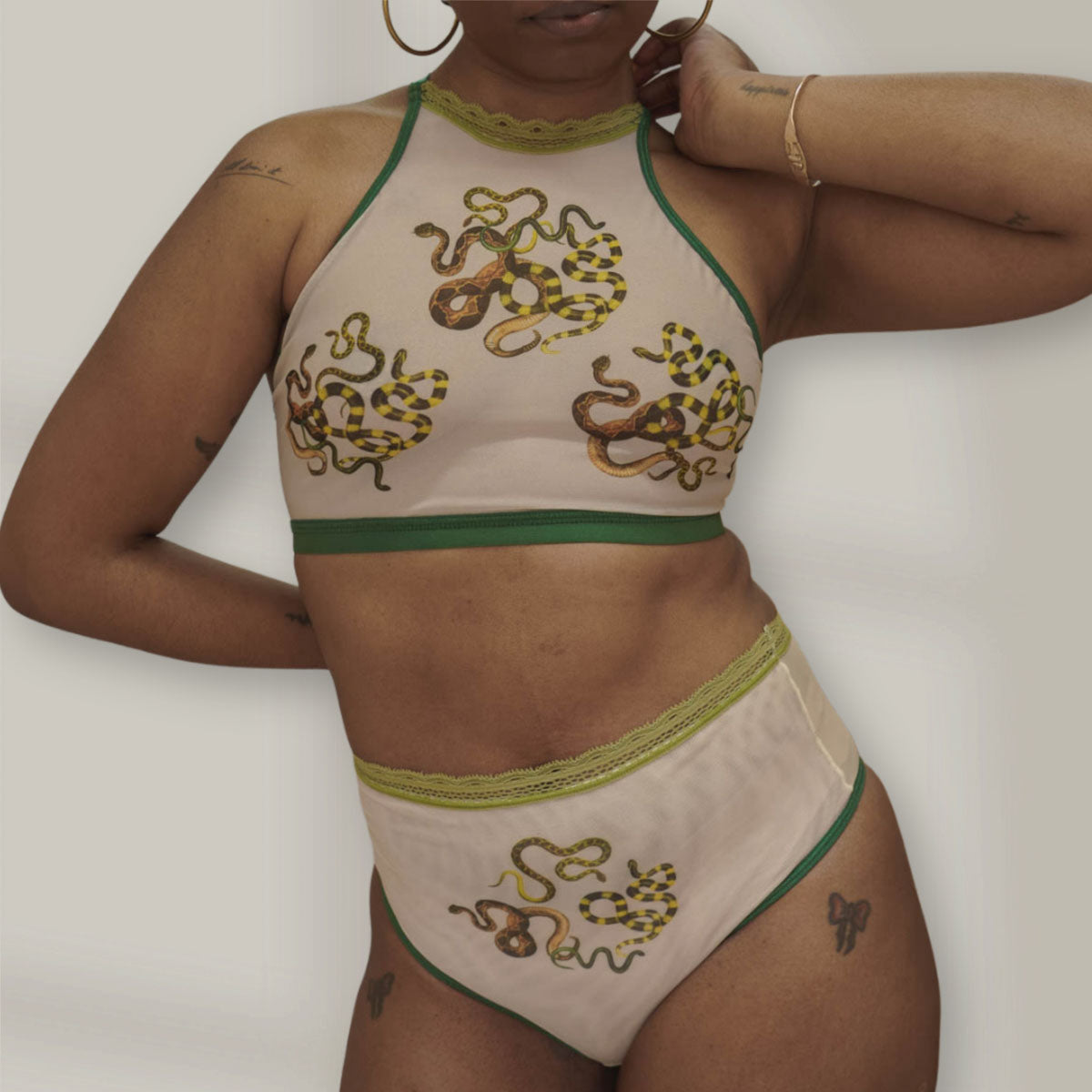 Snakes Print High Waist Undies - Uye Surana