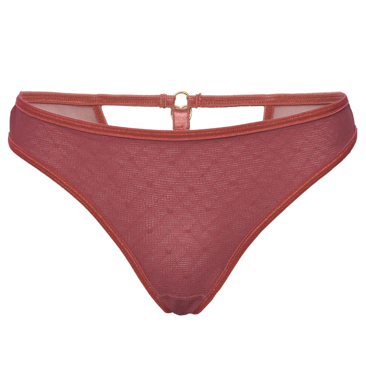Hearts of Venus Keyhole Thong in Copper Rose - Uye Surana