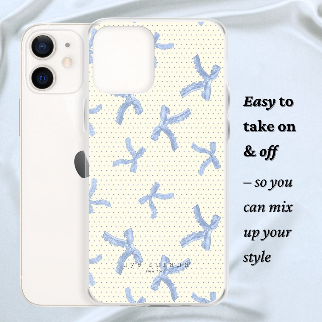 Blue Coquette Bows iPhone Case