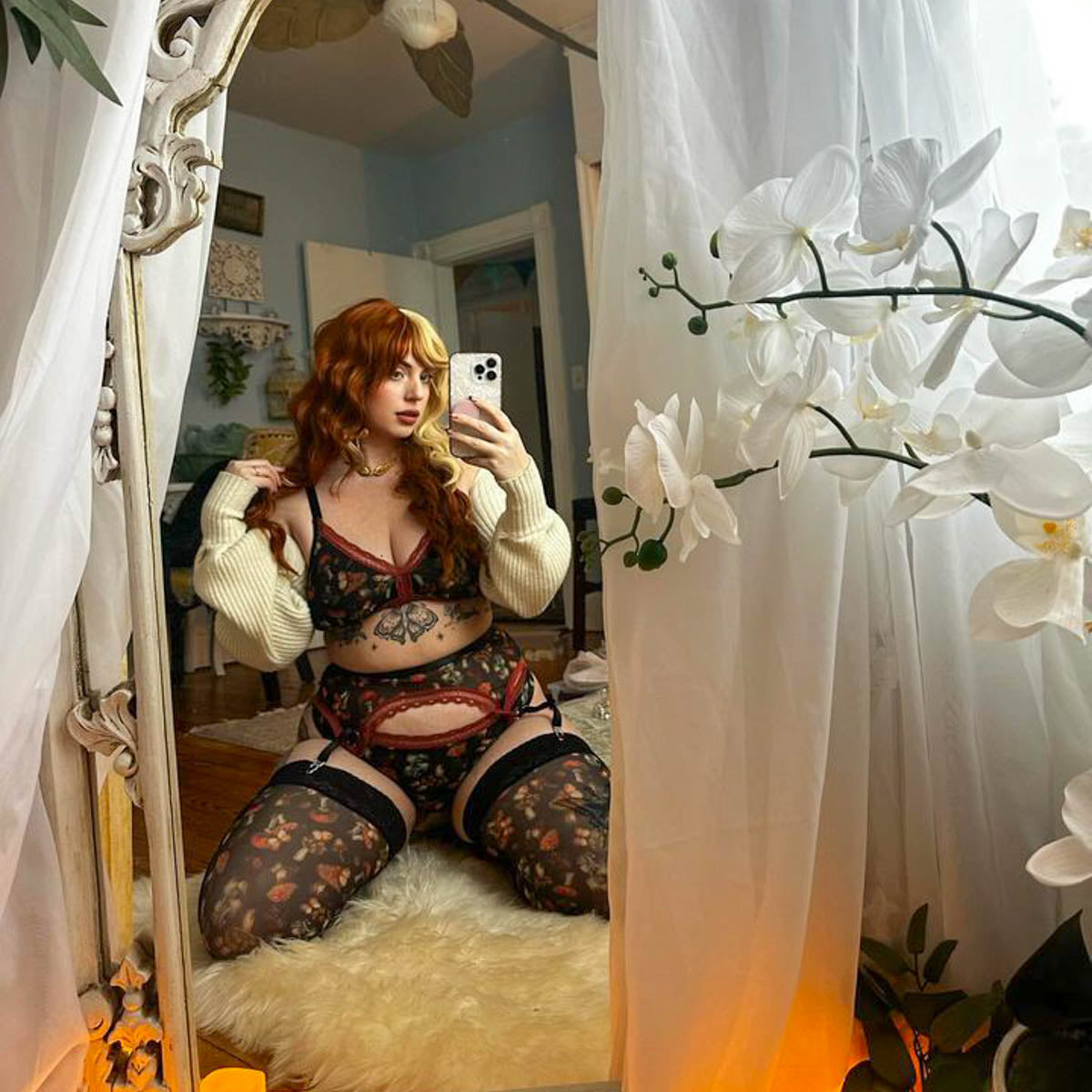 Mystical Mushrooms Printed Bralette - Uye Surana