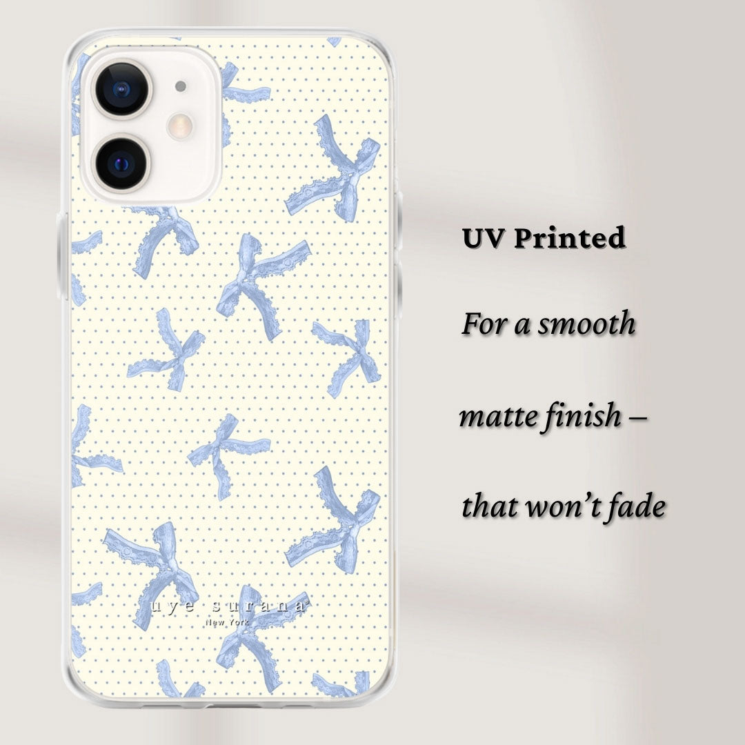 Blue Coquette Bows iPhone Case