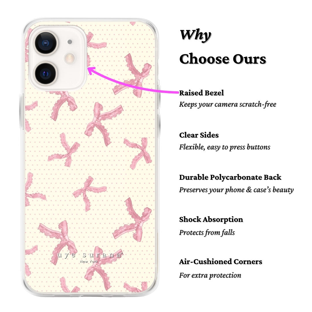 Pink Coquette Bows iPhone Case