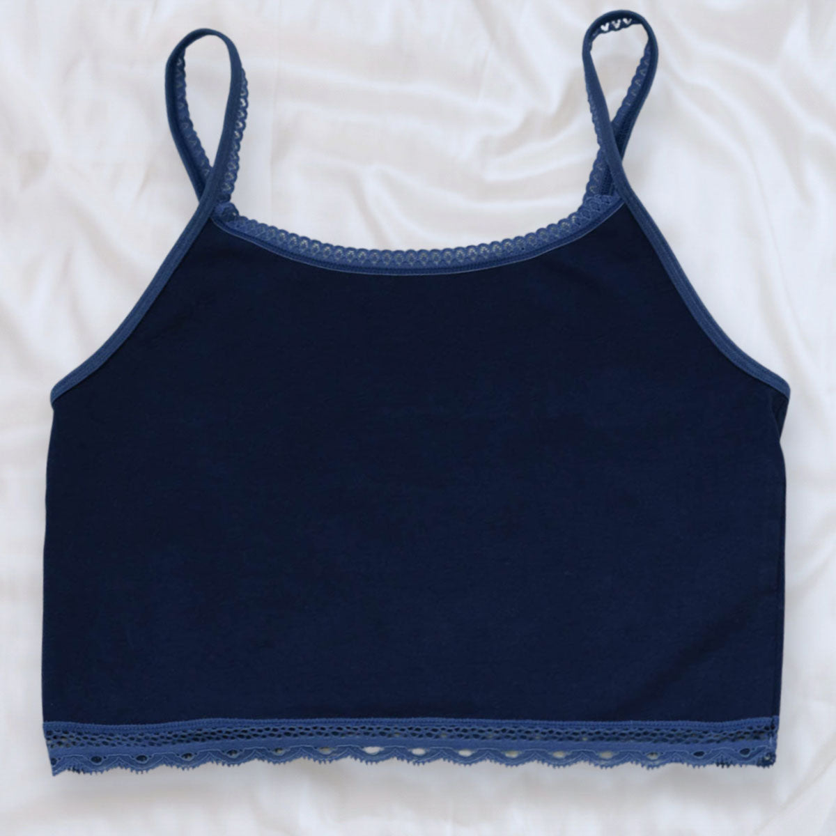 Blueberry Cloudsoft Cotton Crop Cami - Uye Surana
