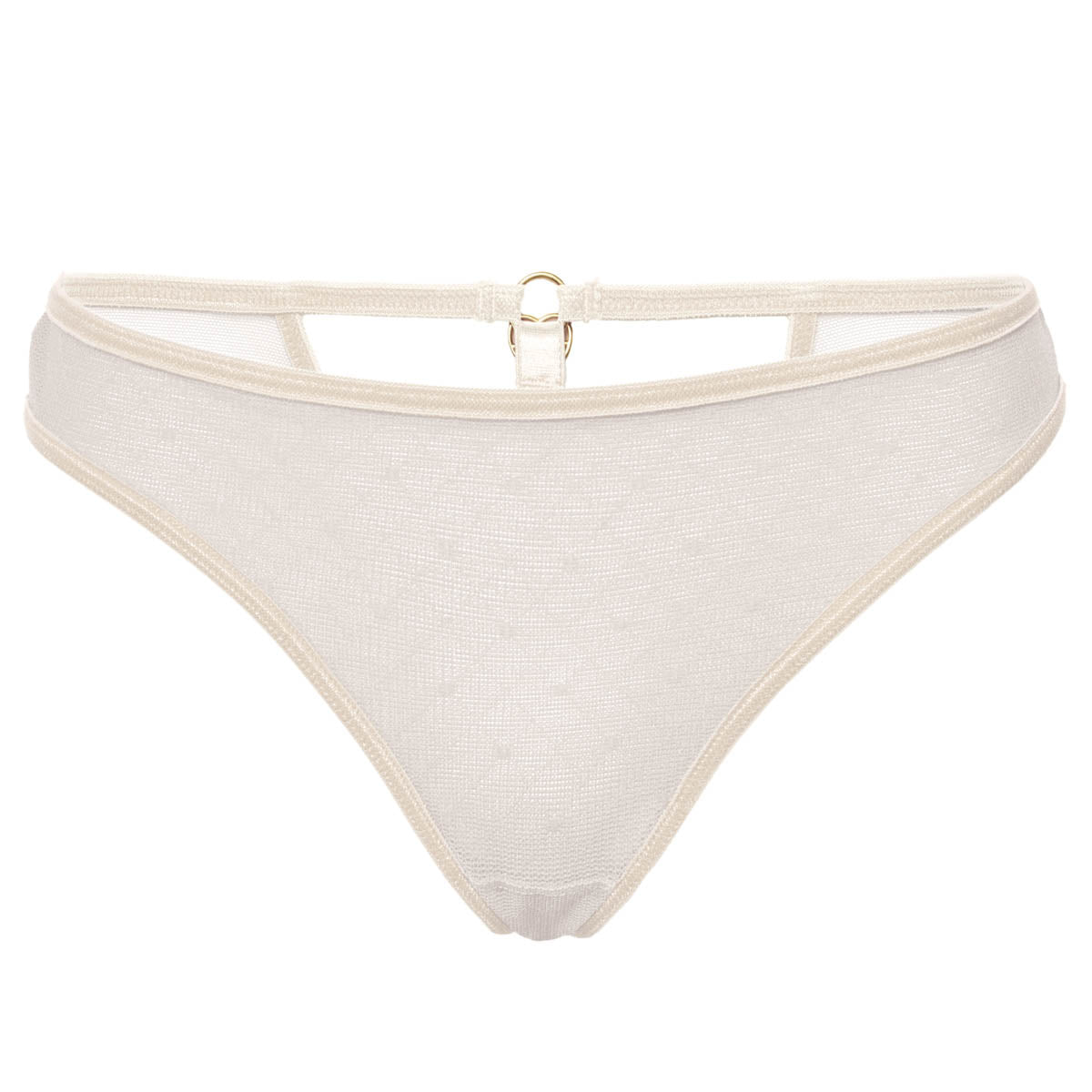 Hearts of Venus Keyhole Thong in Pearl - Uye Surana