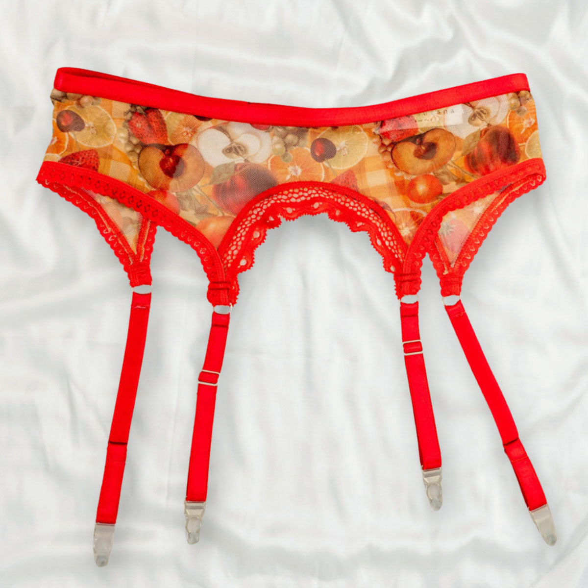 Fruit Punch Print Adjustable Garter Belt - Uye Surana