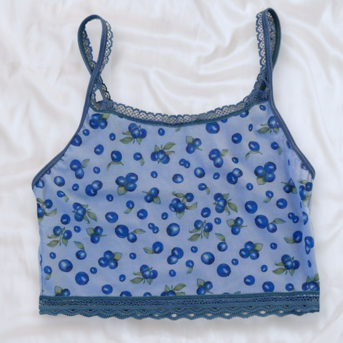 Blueberry Thrill Printed Crop Cami - Uye Surana