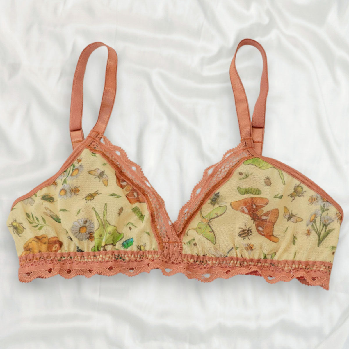 Bugs Printed Mesh Bralette - Uye Surana