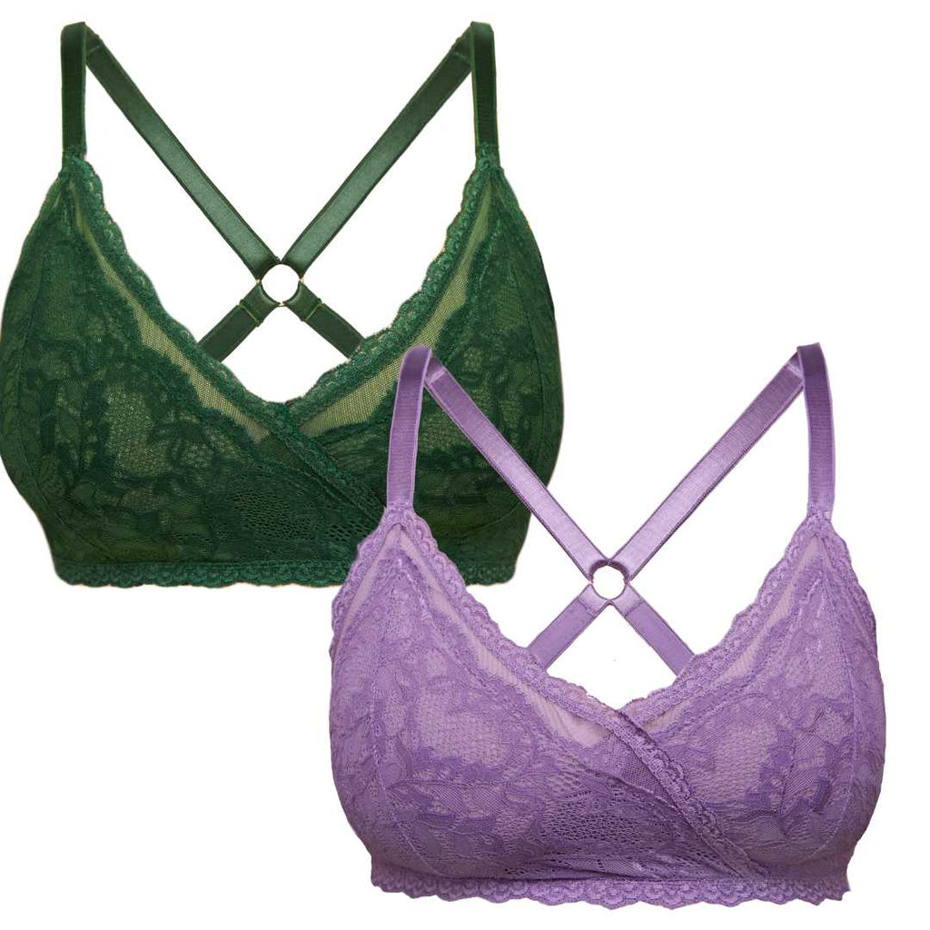 Out From Under Lacey Racerback Green Bralette