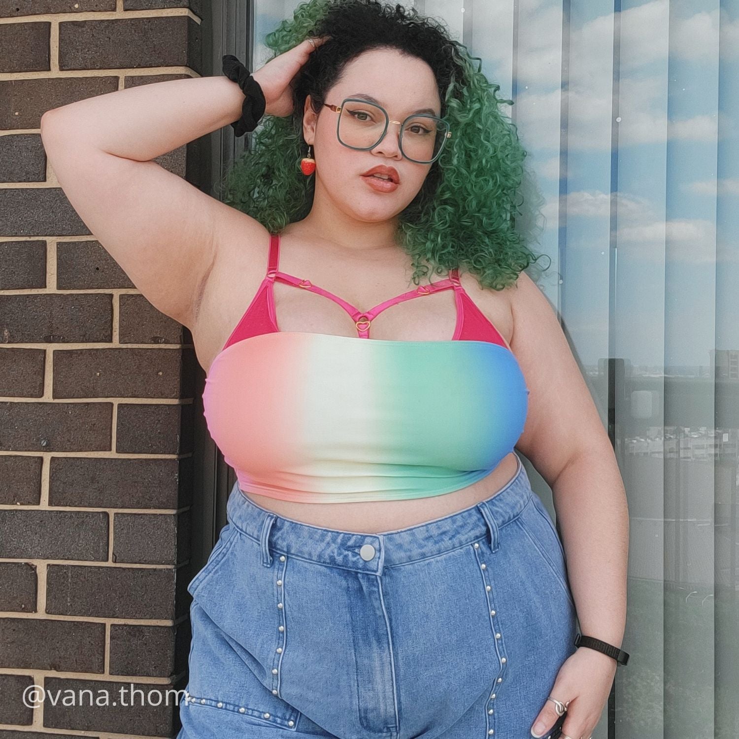 Hearts of Venus Strappy Bralette in Hot Pink - Uye Surana