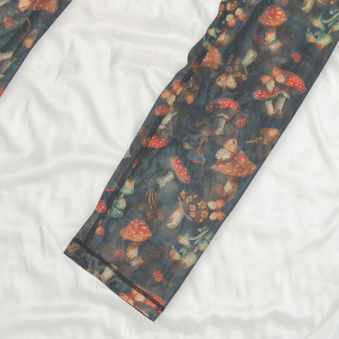 Mystical Mushrooms Printed Mesh Leggings S/M