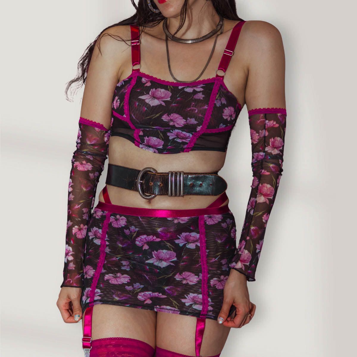 Floral Fantasy Corset + Sleeve Set - Uye Surana