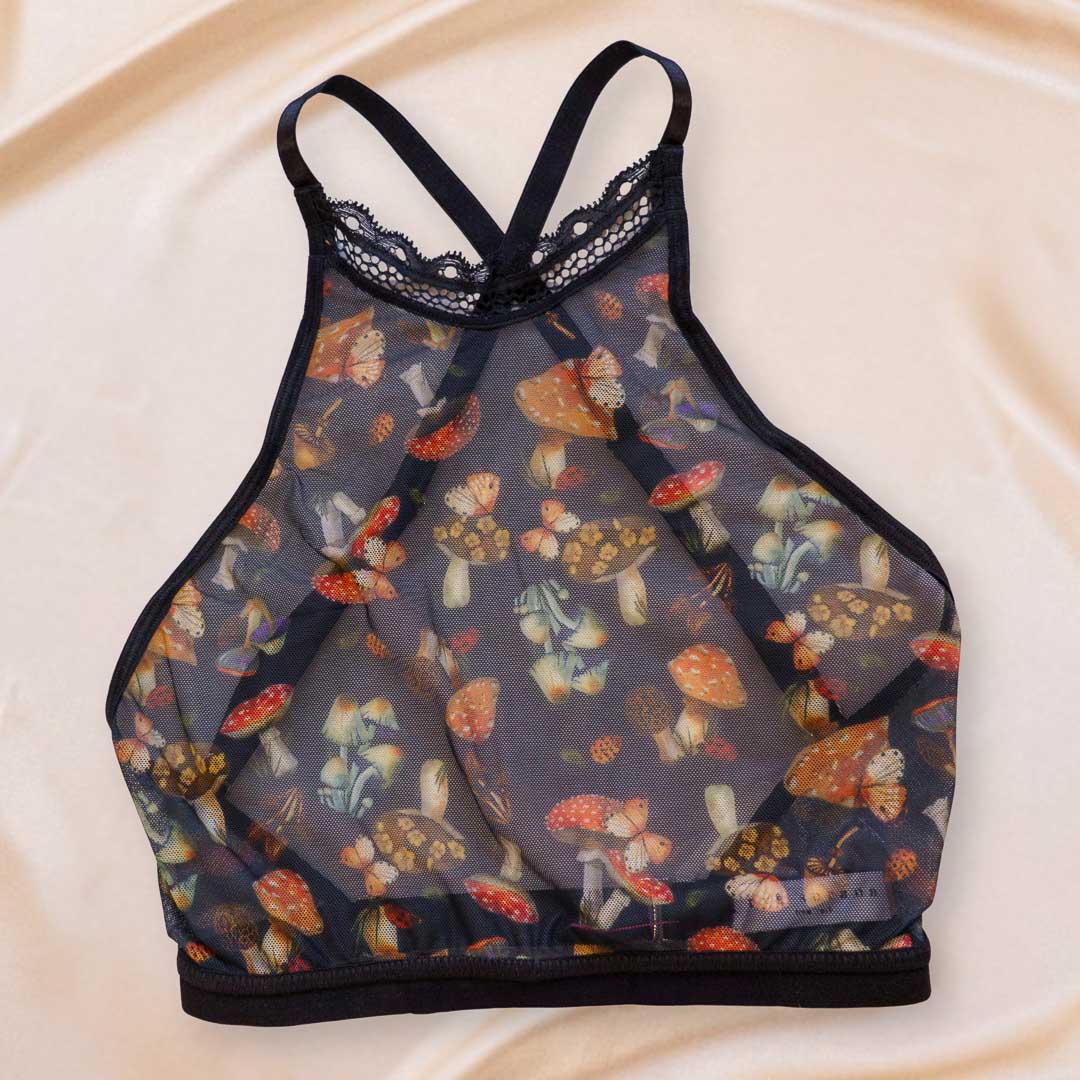 Mystical Mushrooms High Neck Cami - Uye Surana