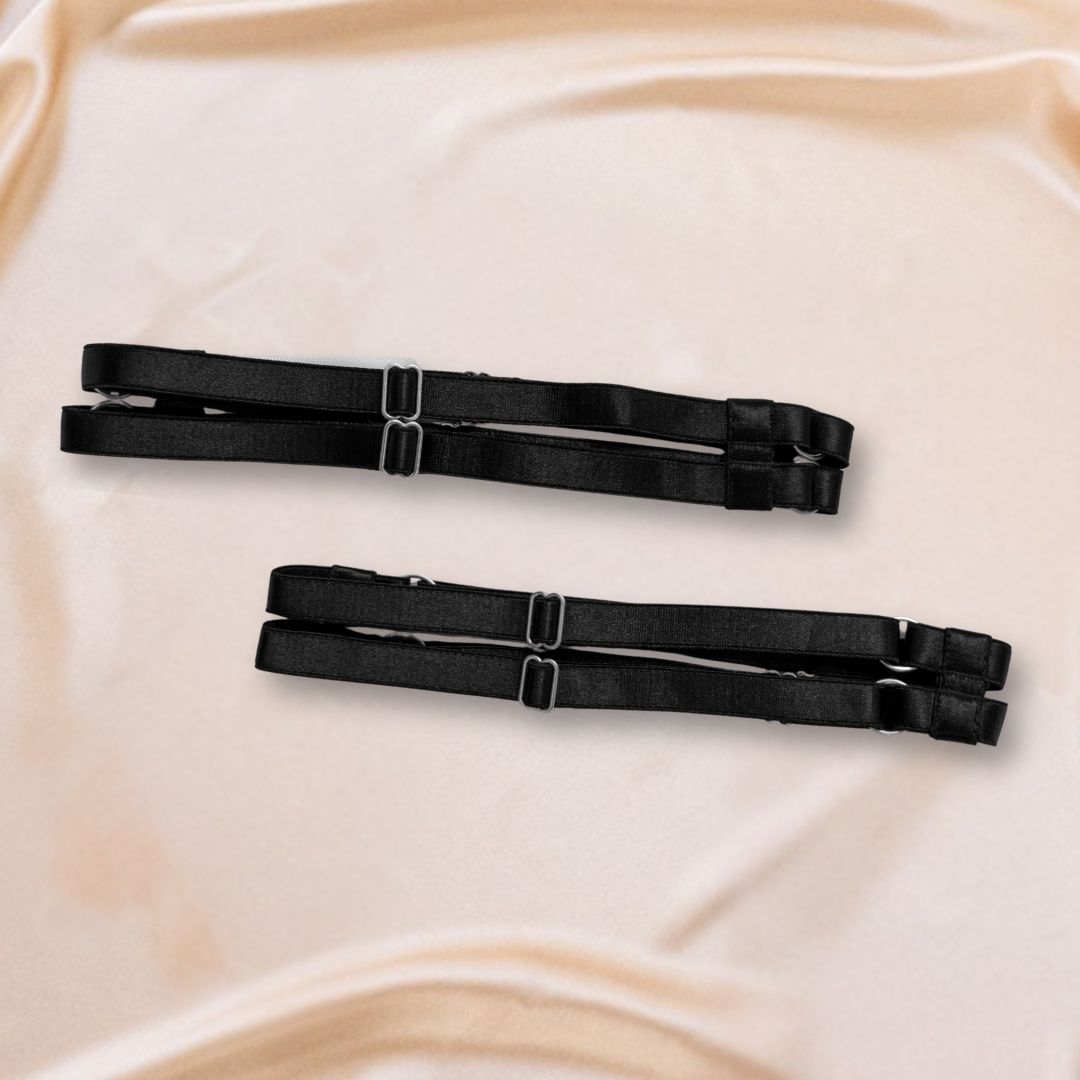 Black Strappy Leg Garters