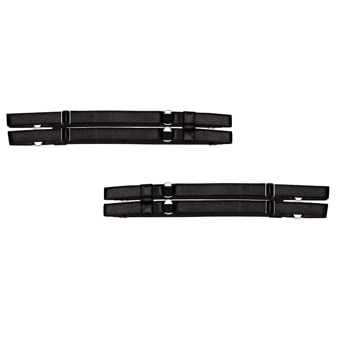 Black Strappy Leg Garters - Uye Surana