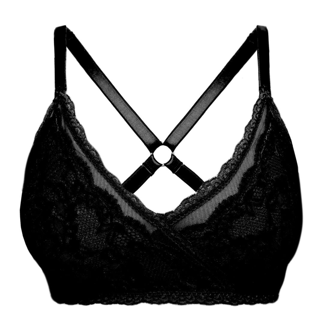 Lacey Racerback Bralette in Black - Uye Surana