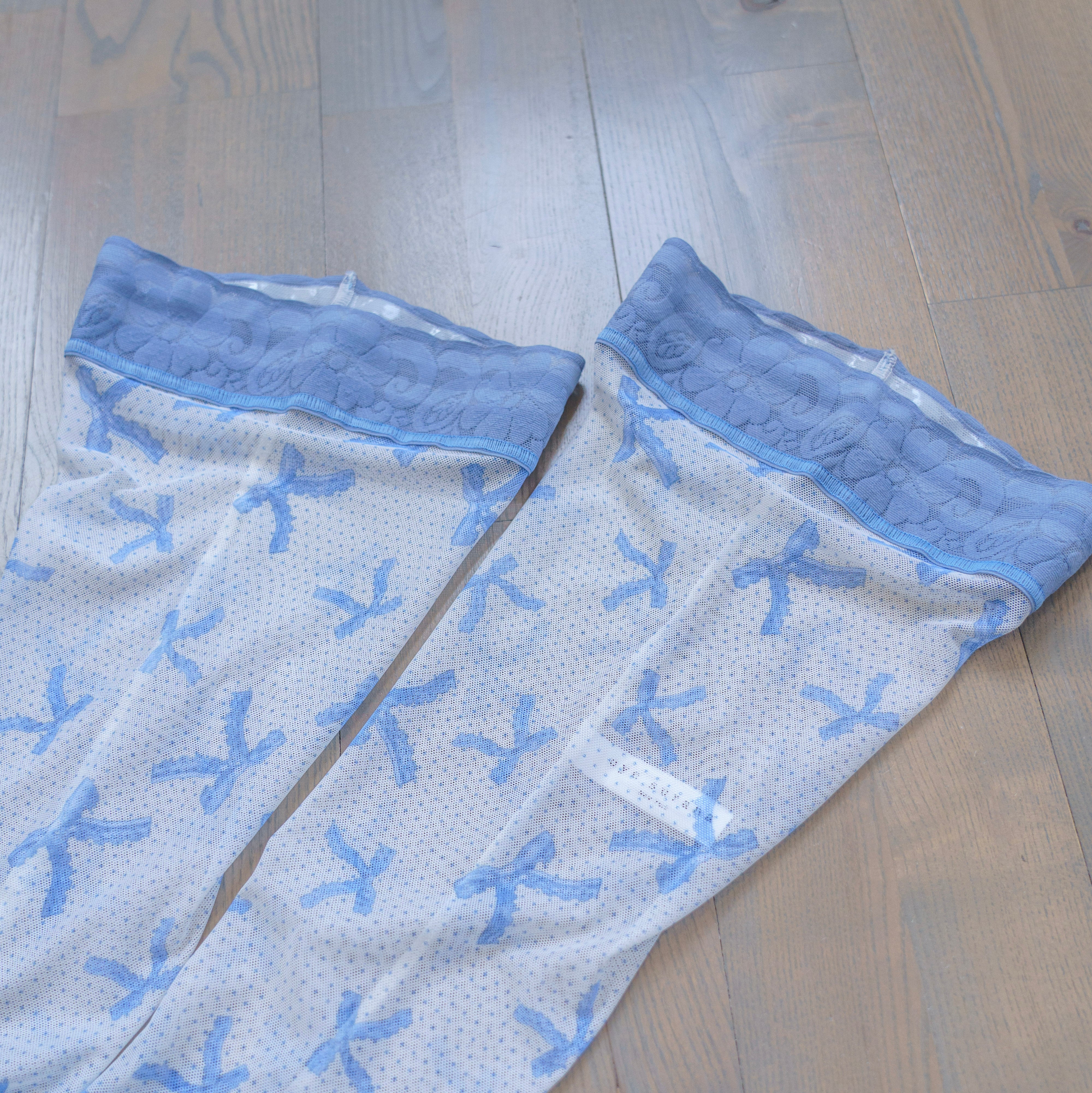 Baby Blue Coquette Bows Stay Up Stockings