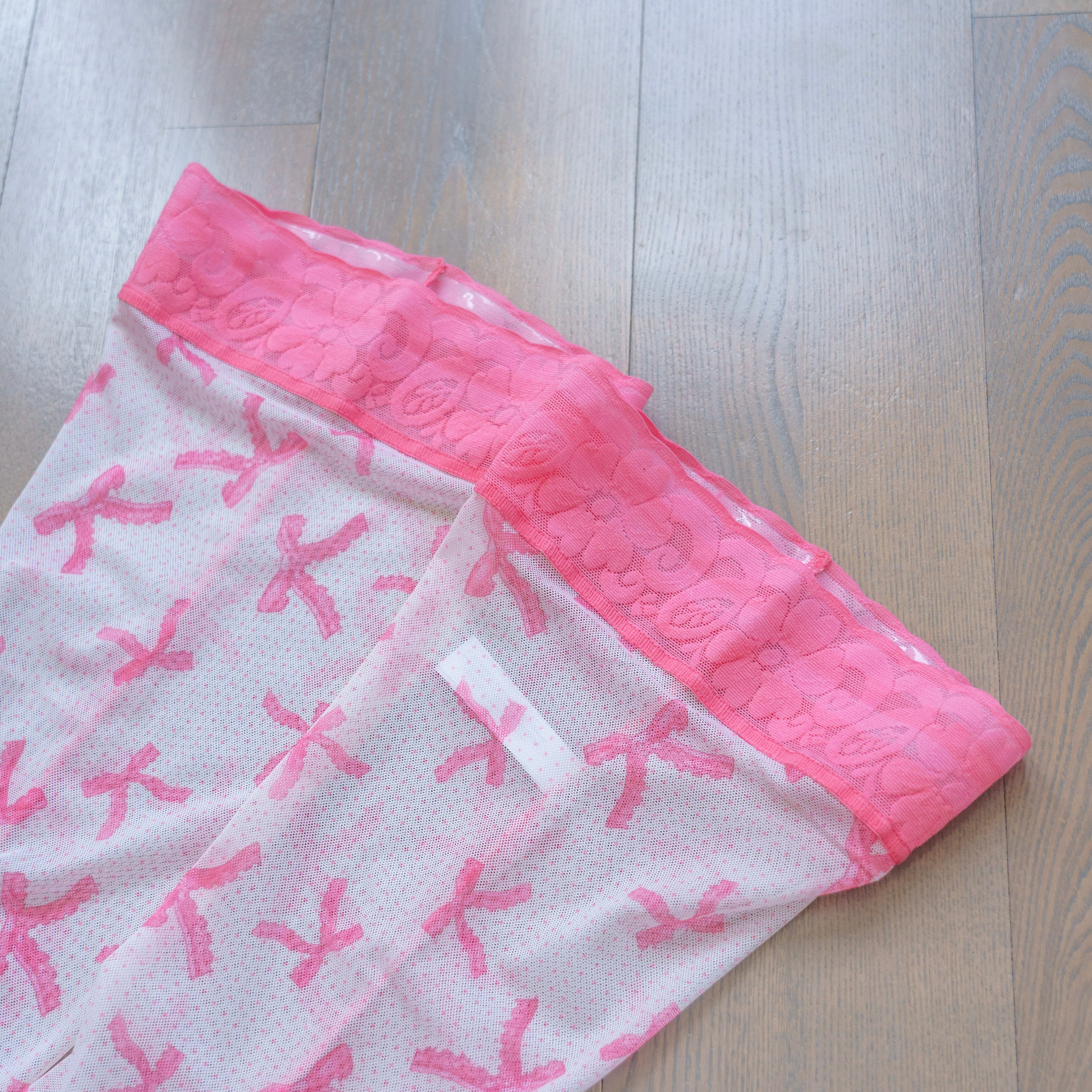 Pink Coquette Bows Stay Up Stockings - Uye Surana