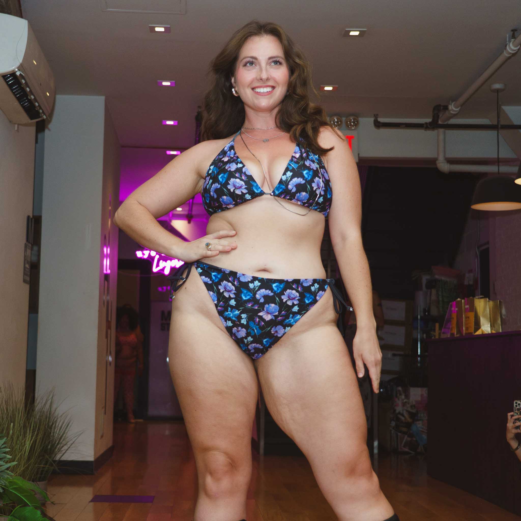 Electric Blooms String Bikini Bottoms - Uye Surana