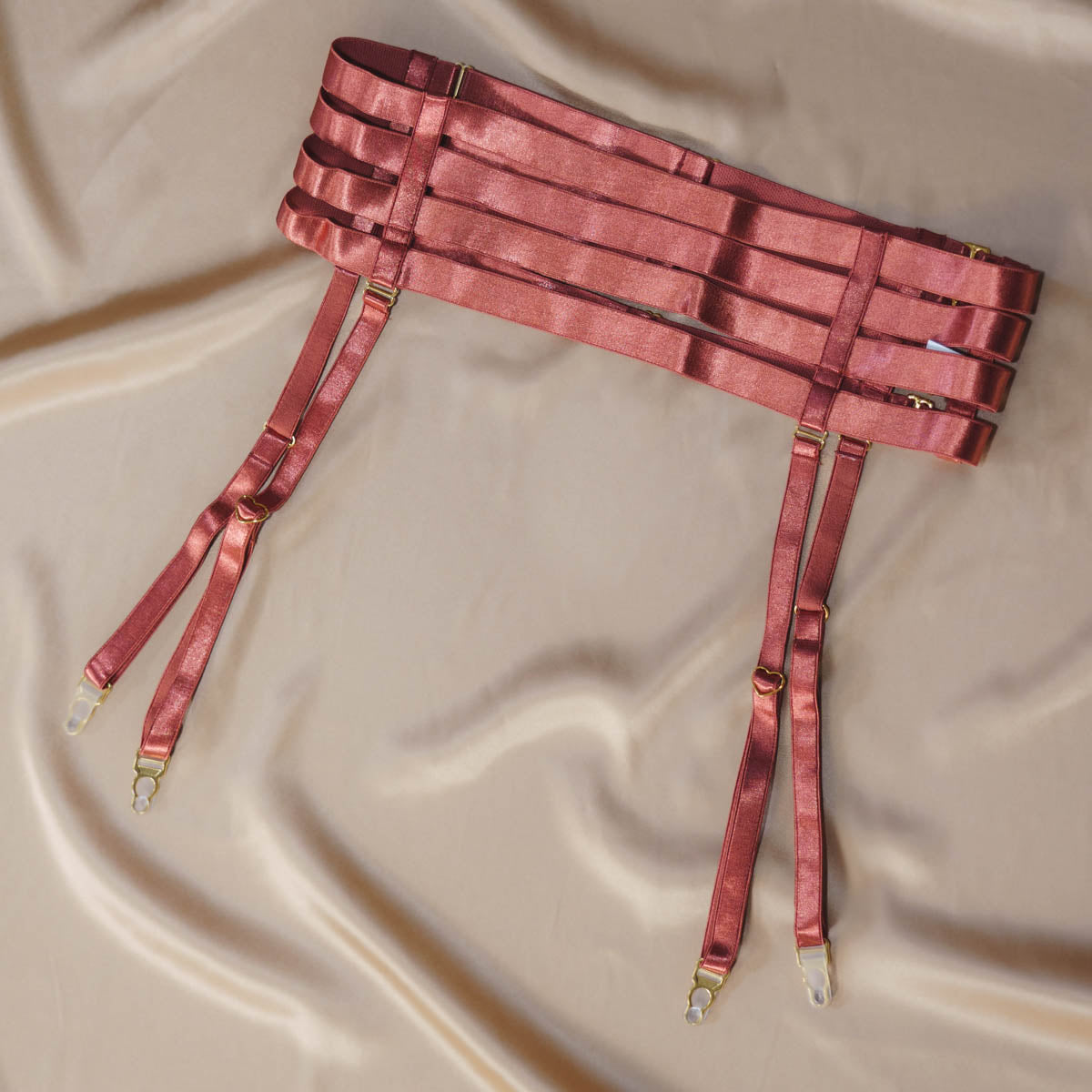 Hearts of Venus Strappy Waist Cincher in Copper Rose - Uye Surana