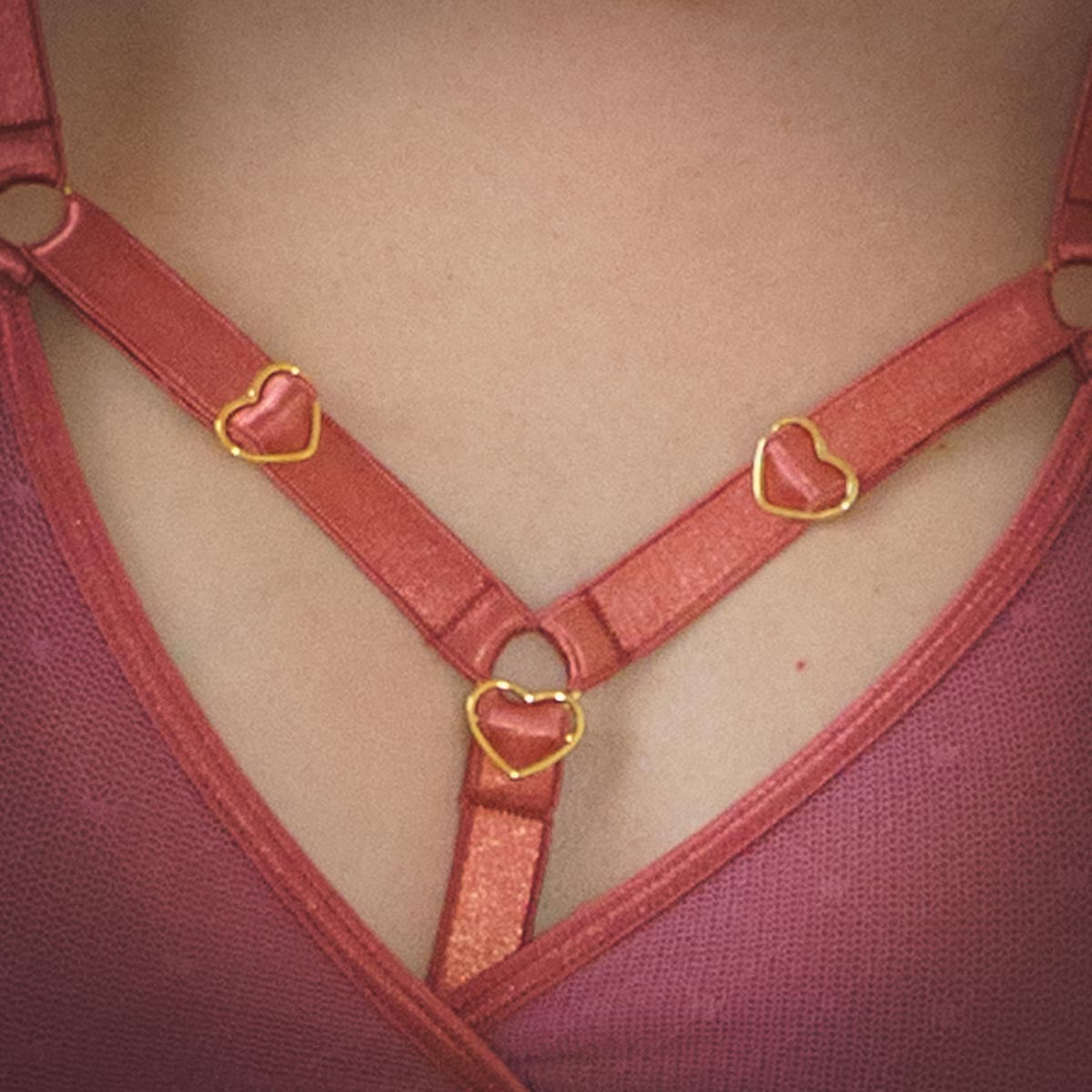 Hearts of Venus Strappy Bralette in Copper Rose - Uye Surana