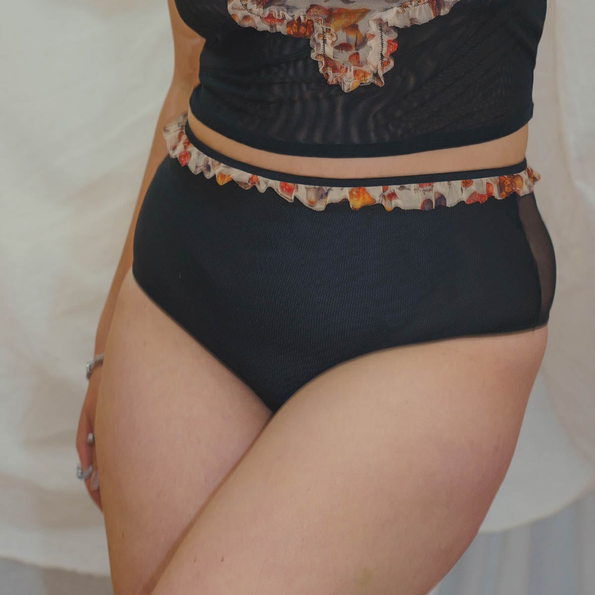 Magical Mushrooms Ruffle High Waist Undies - Uye Surana