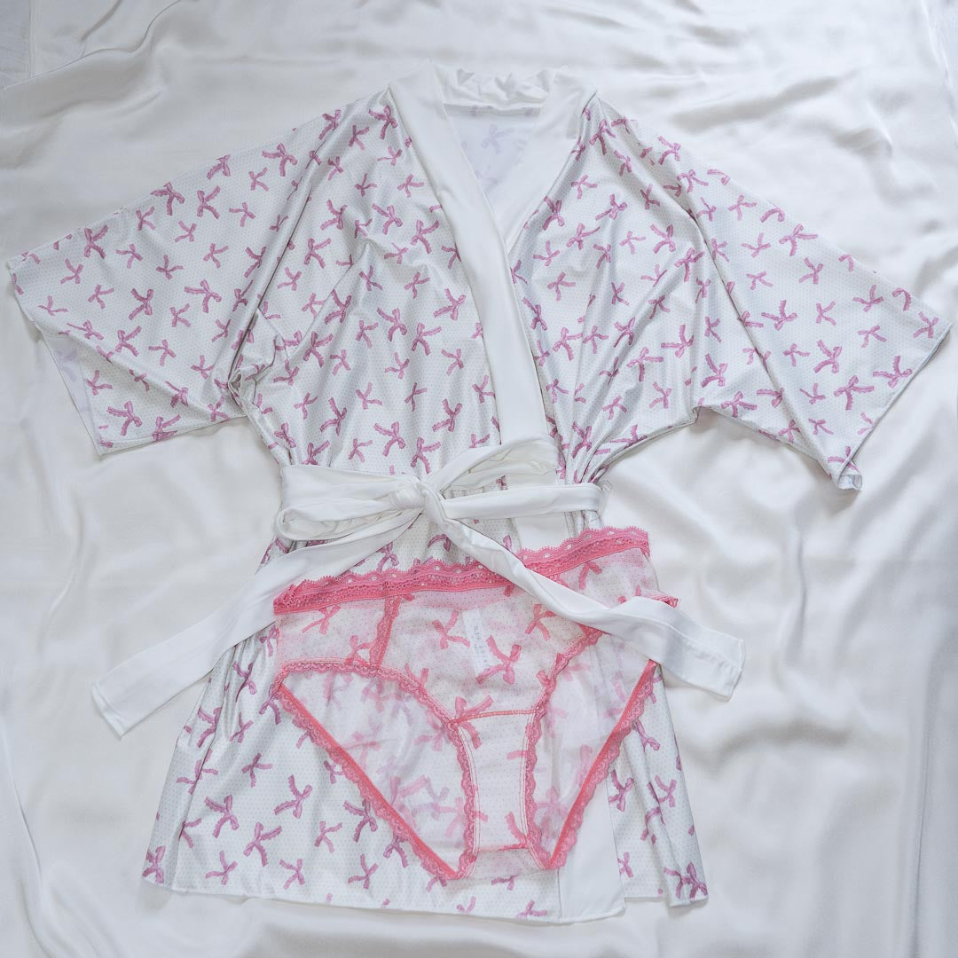Pink Coquette Bows Kimono S/M - One-of-a-kind