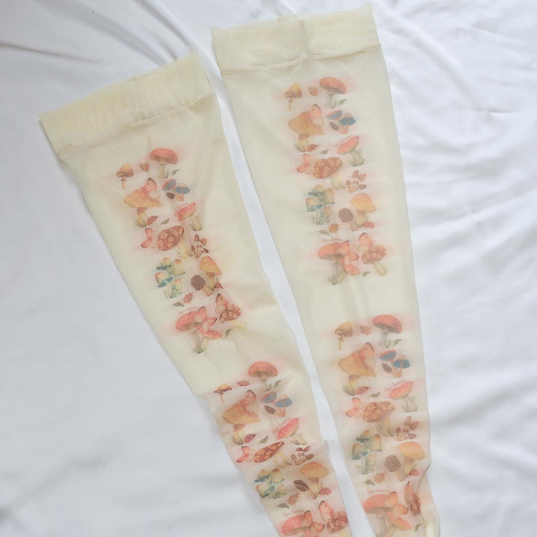 Magical Mushrooms Hold Up Stockings M/L *Sample Quality