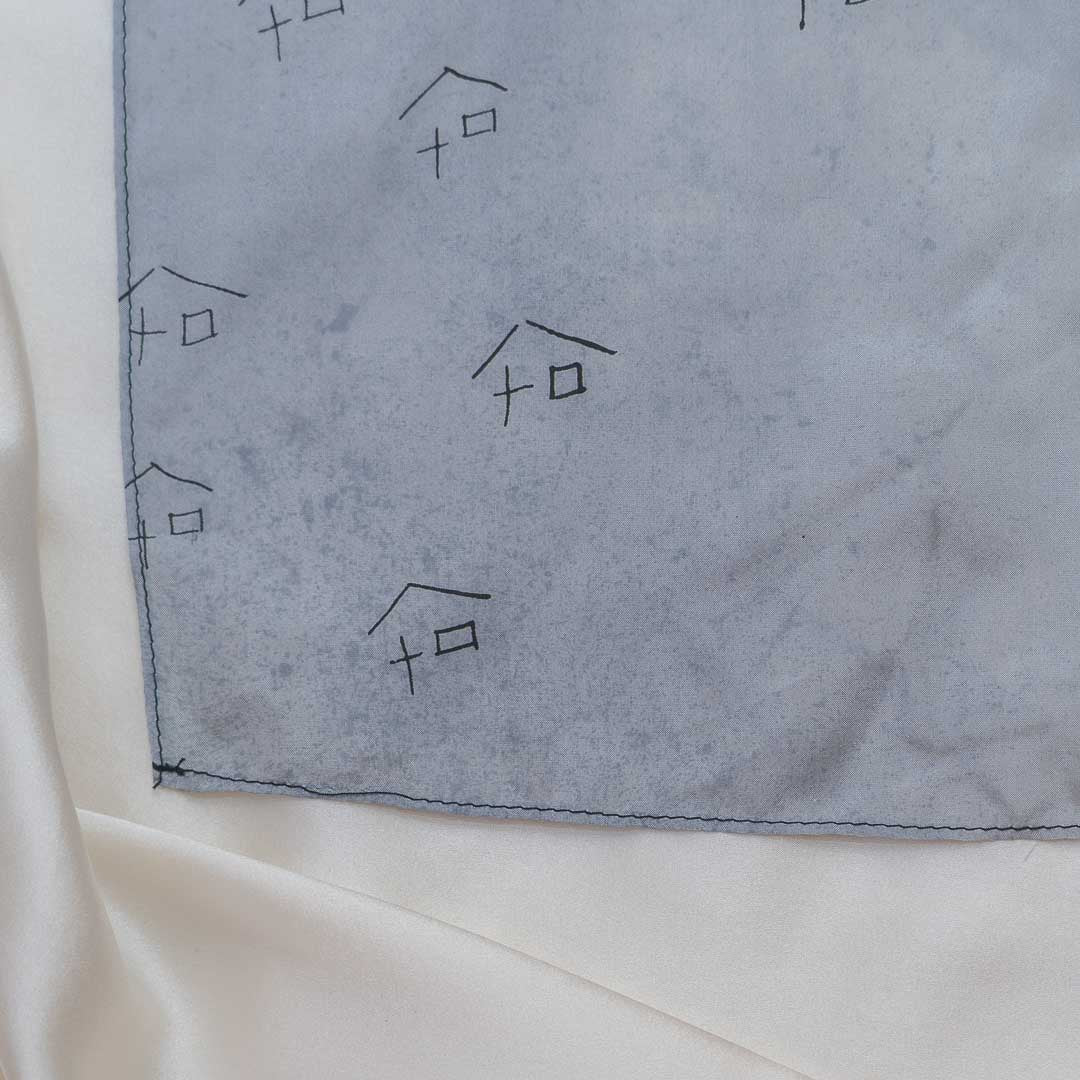 Hand-Dyed Little Houses Small Square Silk Scarf