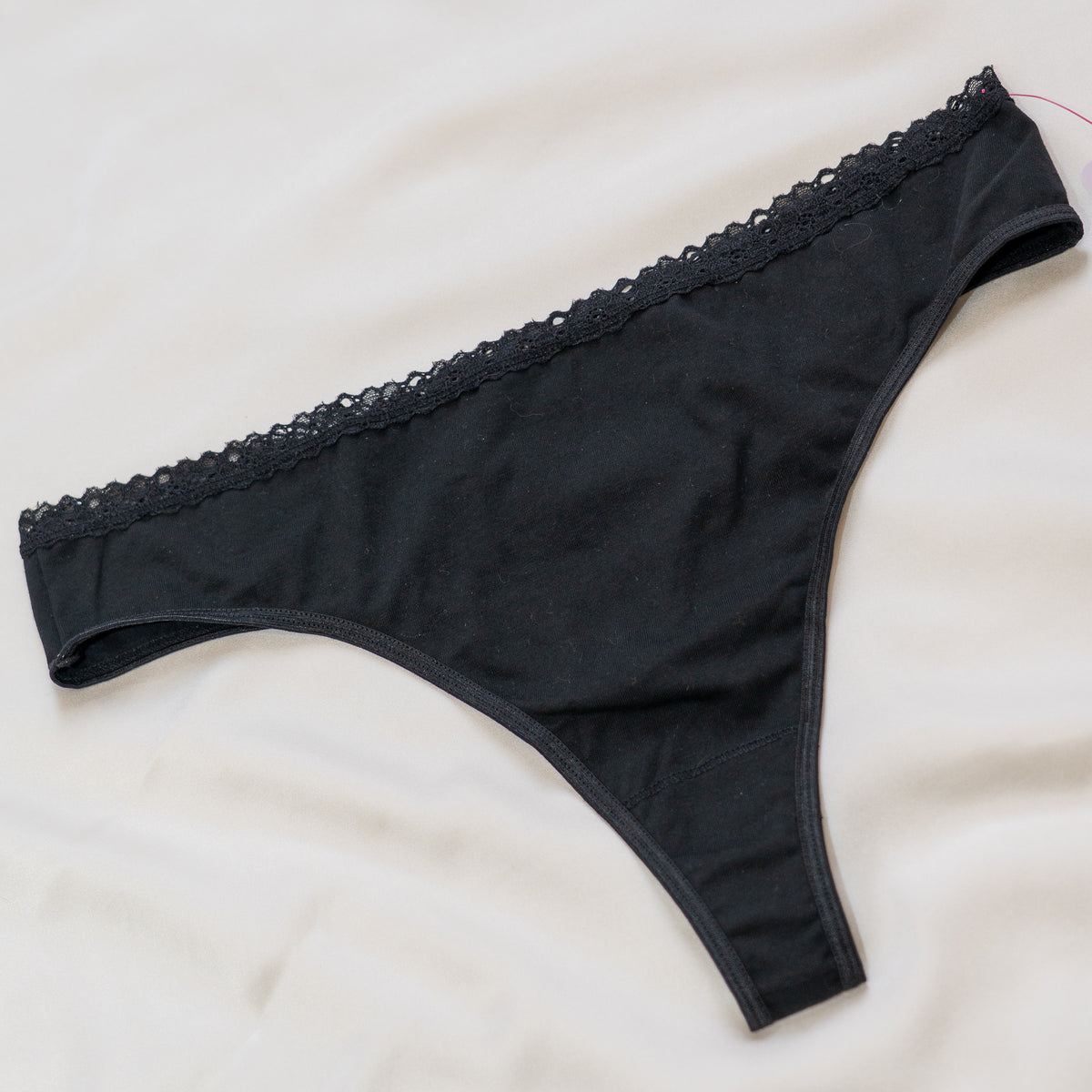 Black Cotton Everyday Thong 2X/3X