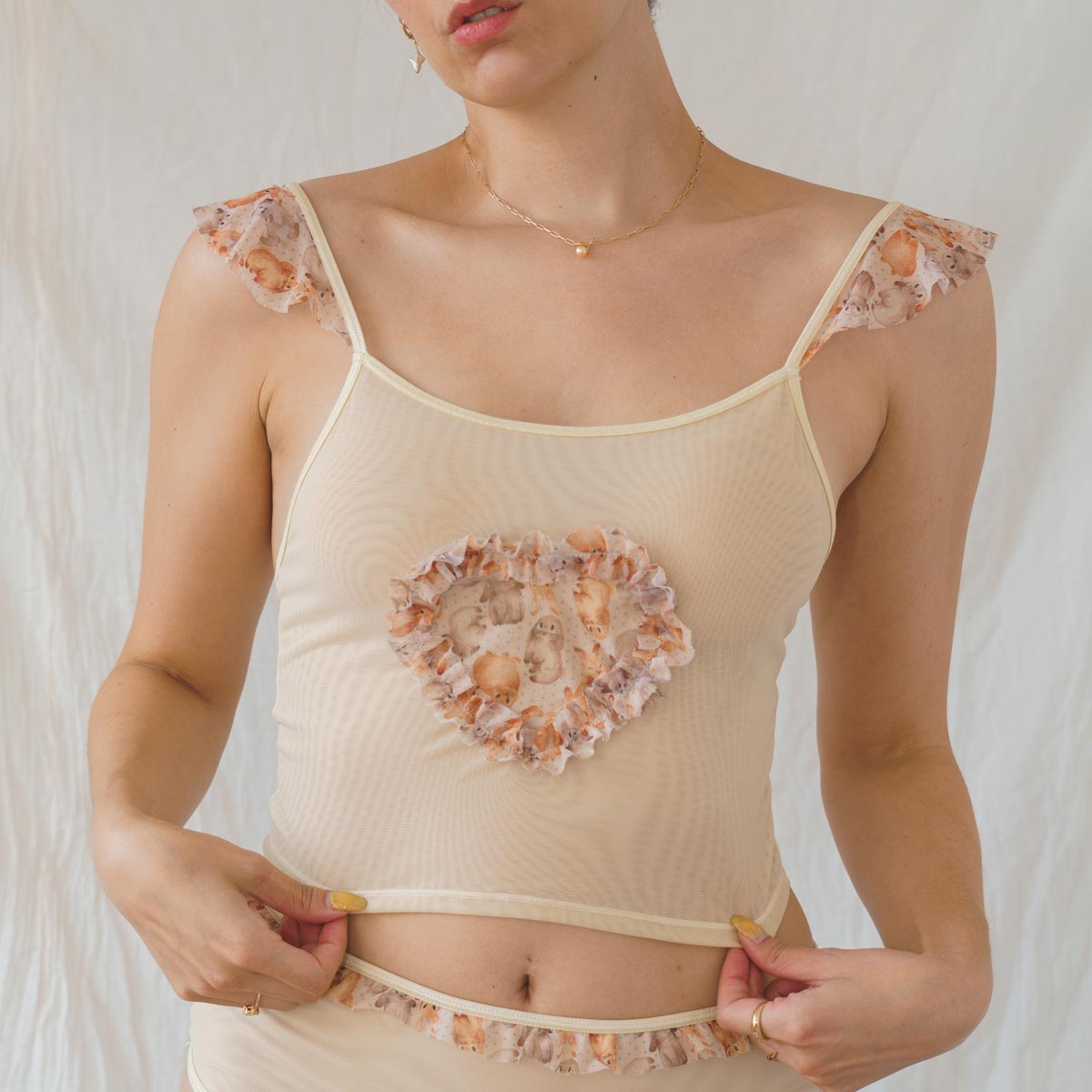 Hunny Bunny Ruffle Crop Cami - Uye Surana