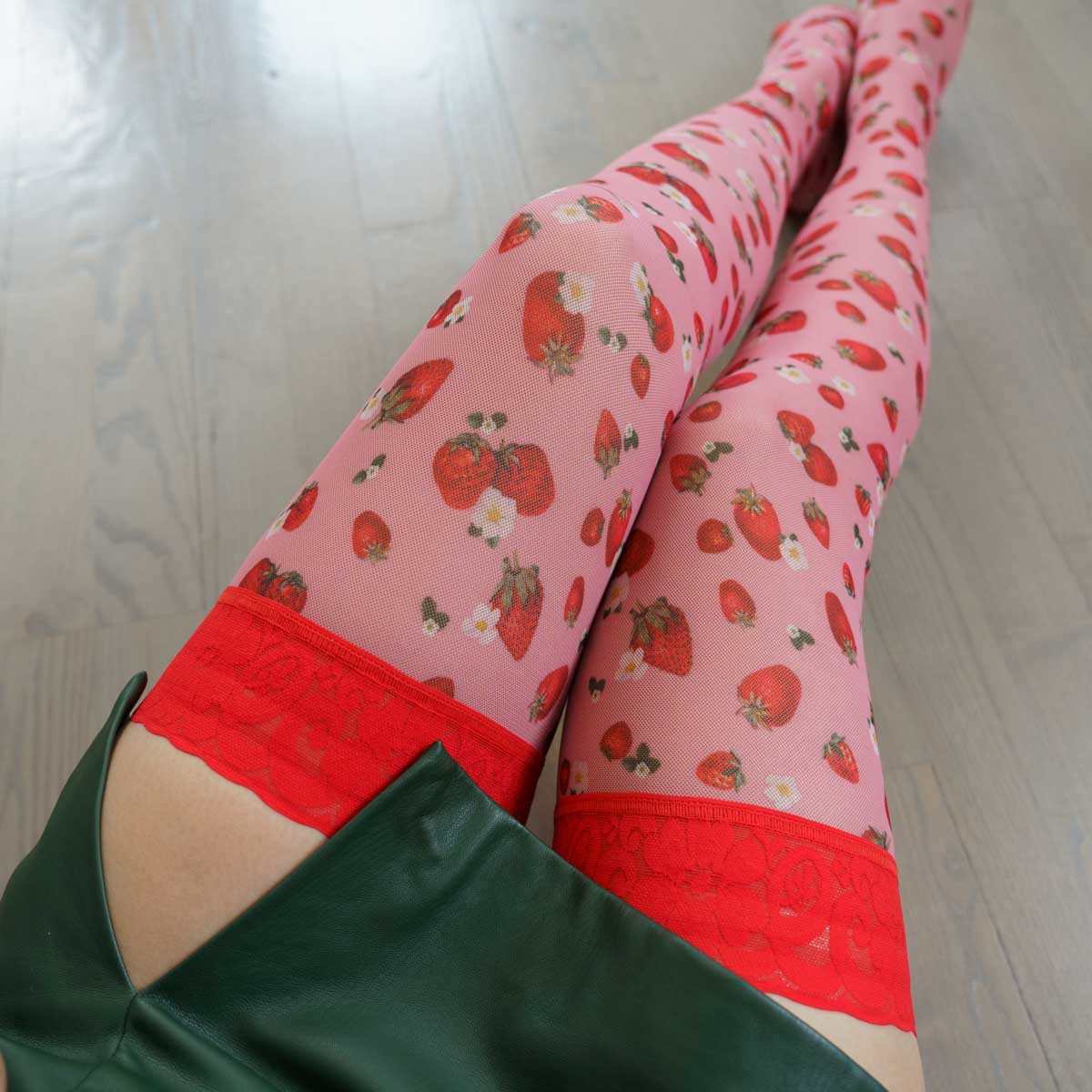 Strawberries and Cream Stay Up Stockings - Uye Surana