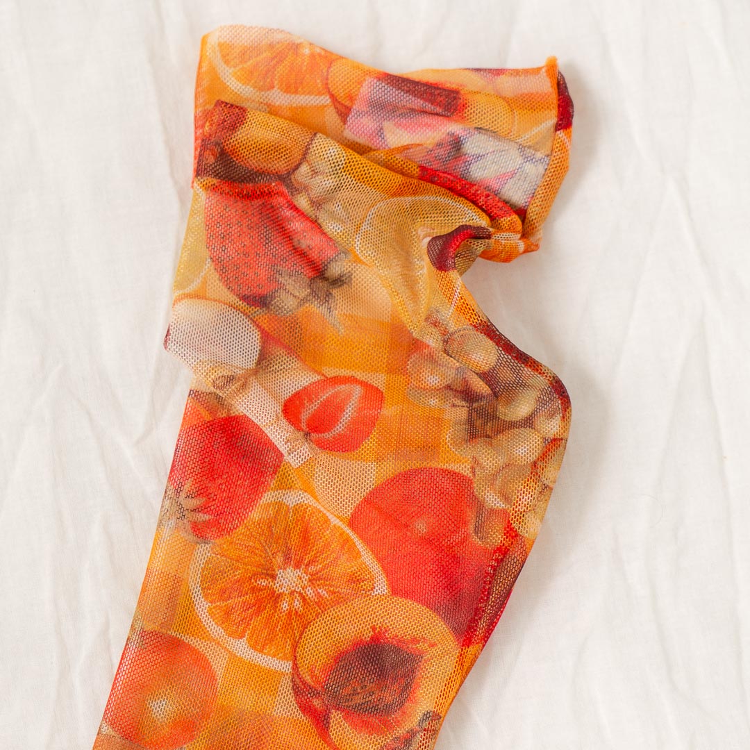 Fruity Printed Mesh Socks + Mystery Scrunchie 2-Pack