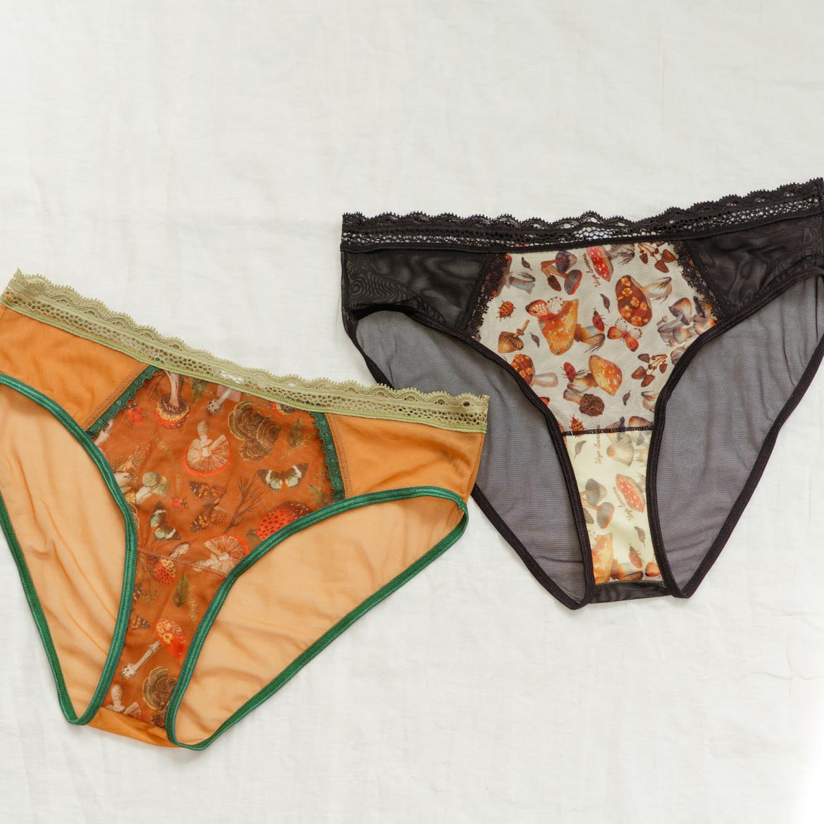 Upcycled Mushroom Print Bikini 2-Pack