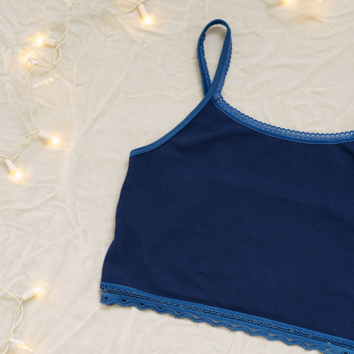 Blueberry Cloudsoft Cotton Crop Cami - Uye Surana