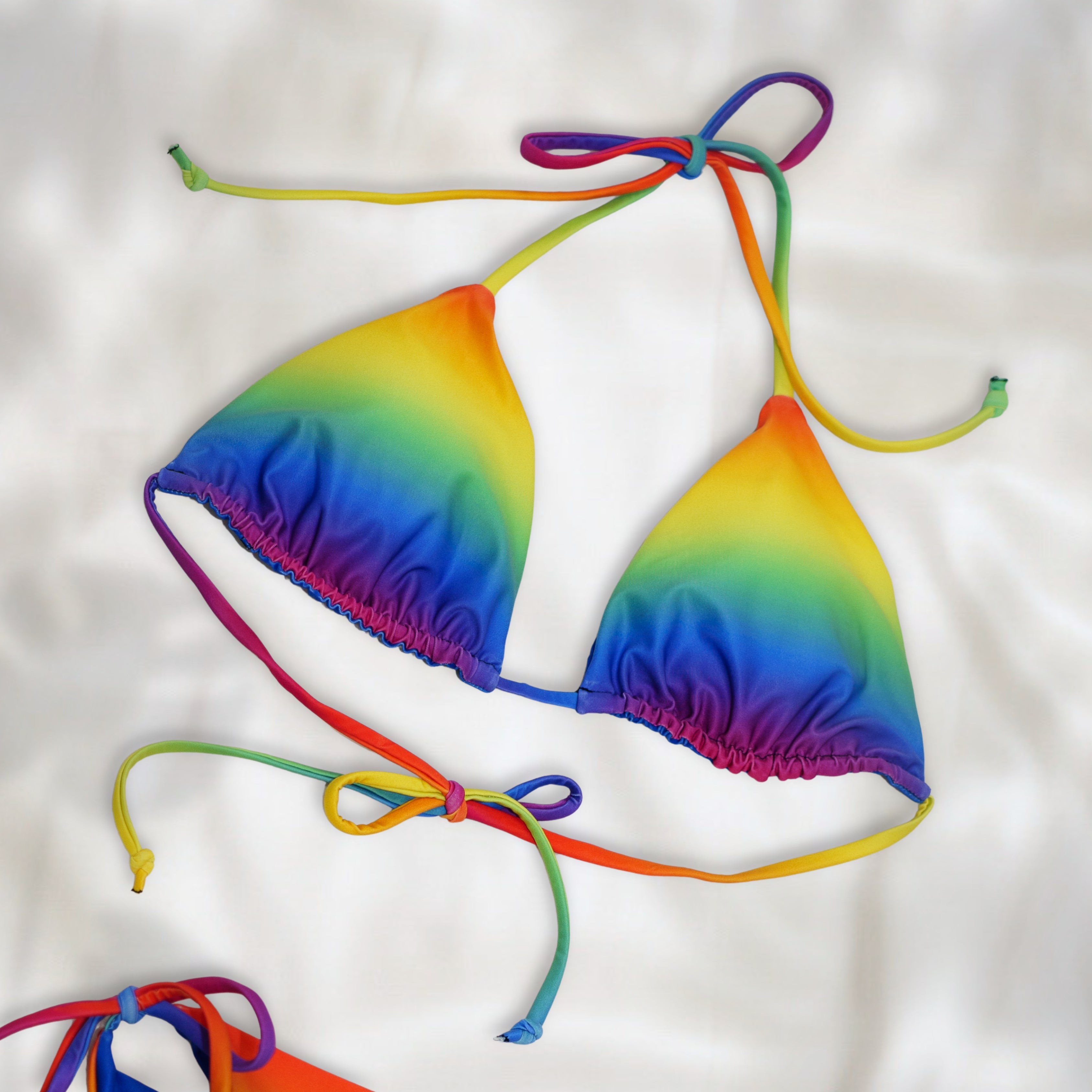 Rainbow Bright String Bikini Top - Uye Surana