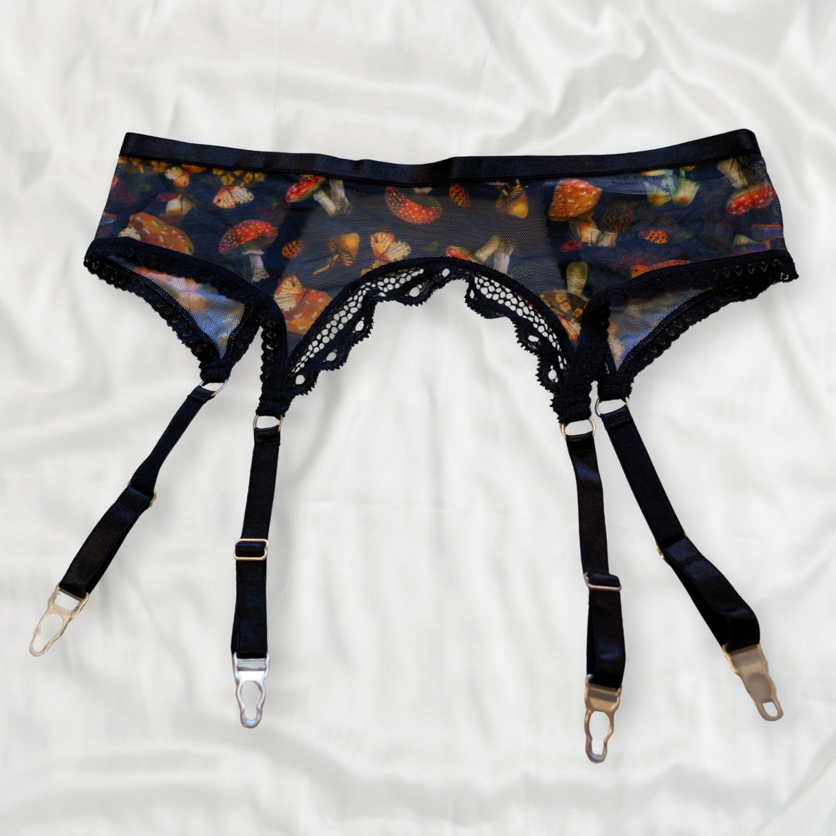 Mystical Mushrooms Garter Belt