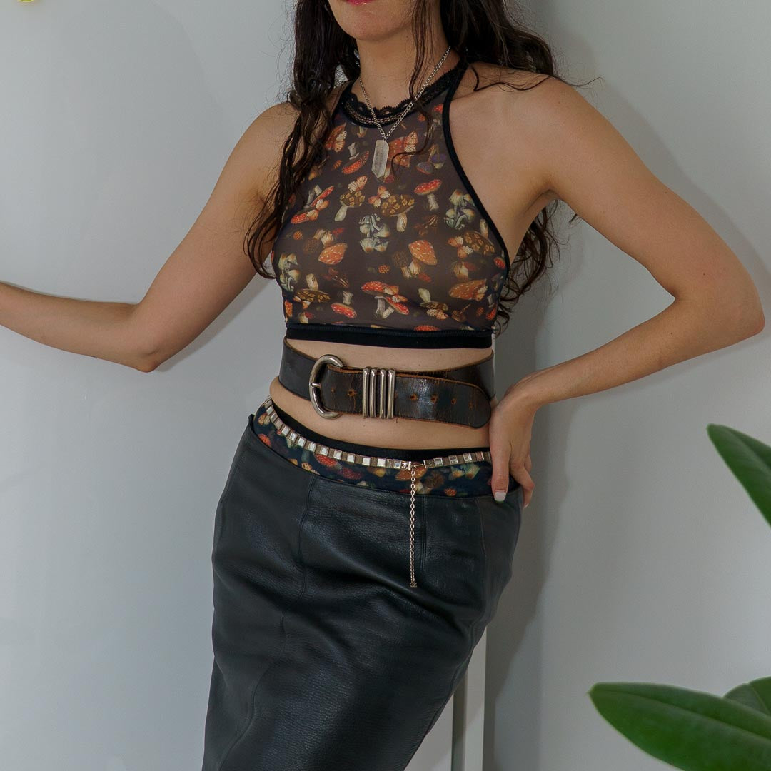 Mystical Mushrooms High Neck Cami - Uye Surana