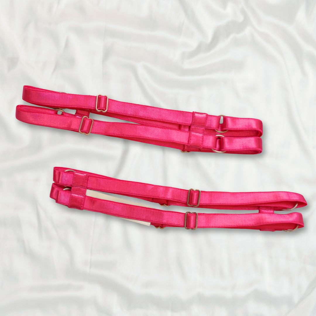 Hot Pink Strappy Leg Garters
