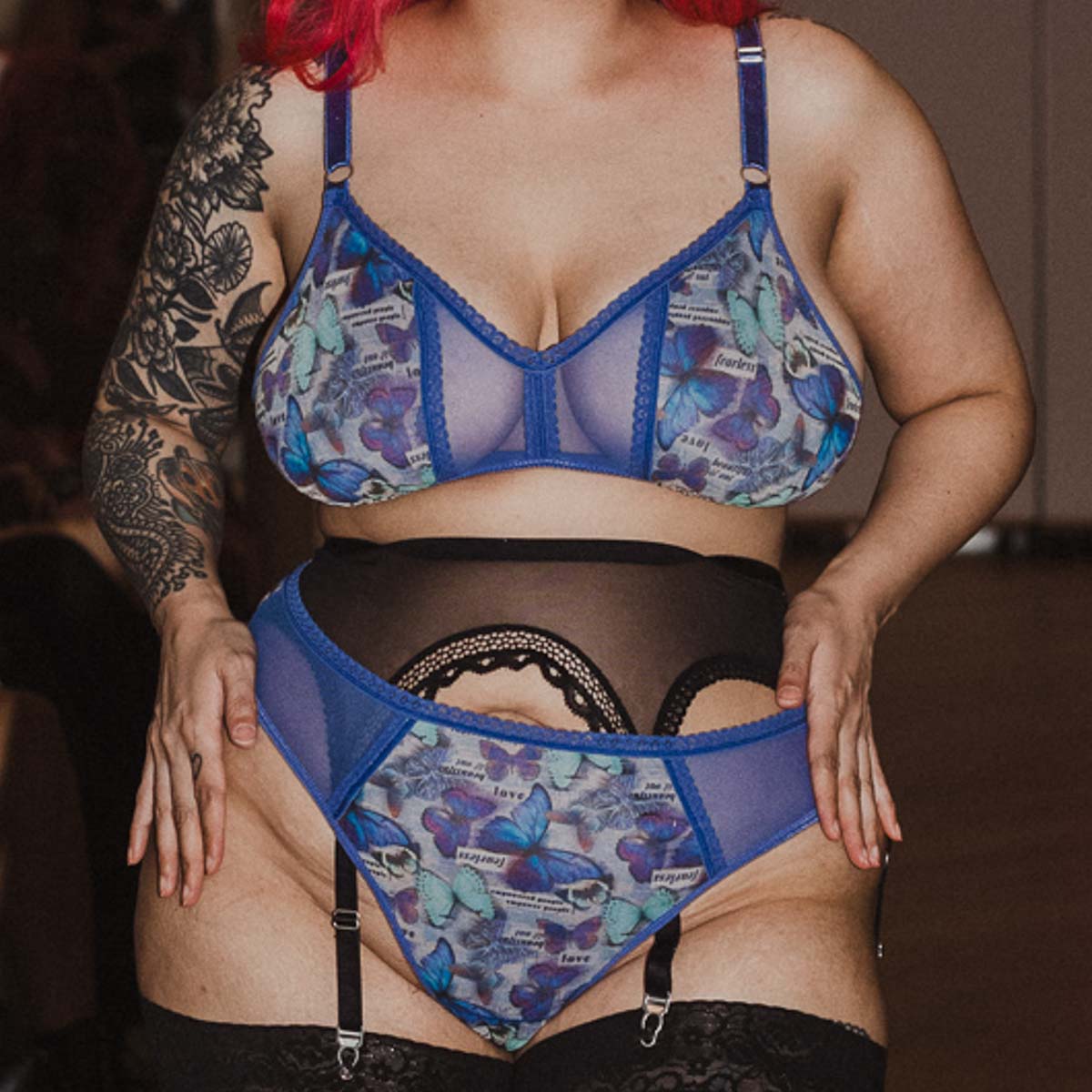 Butterfly Metamorphosis Printed Thong - Uye Surana