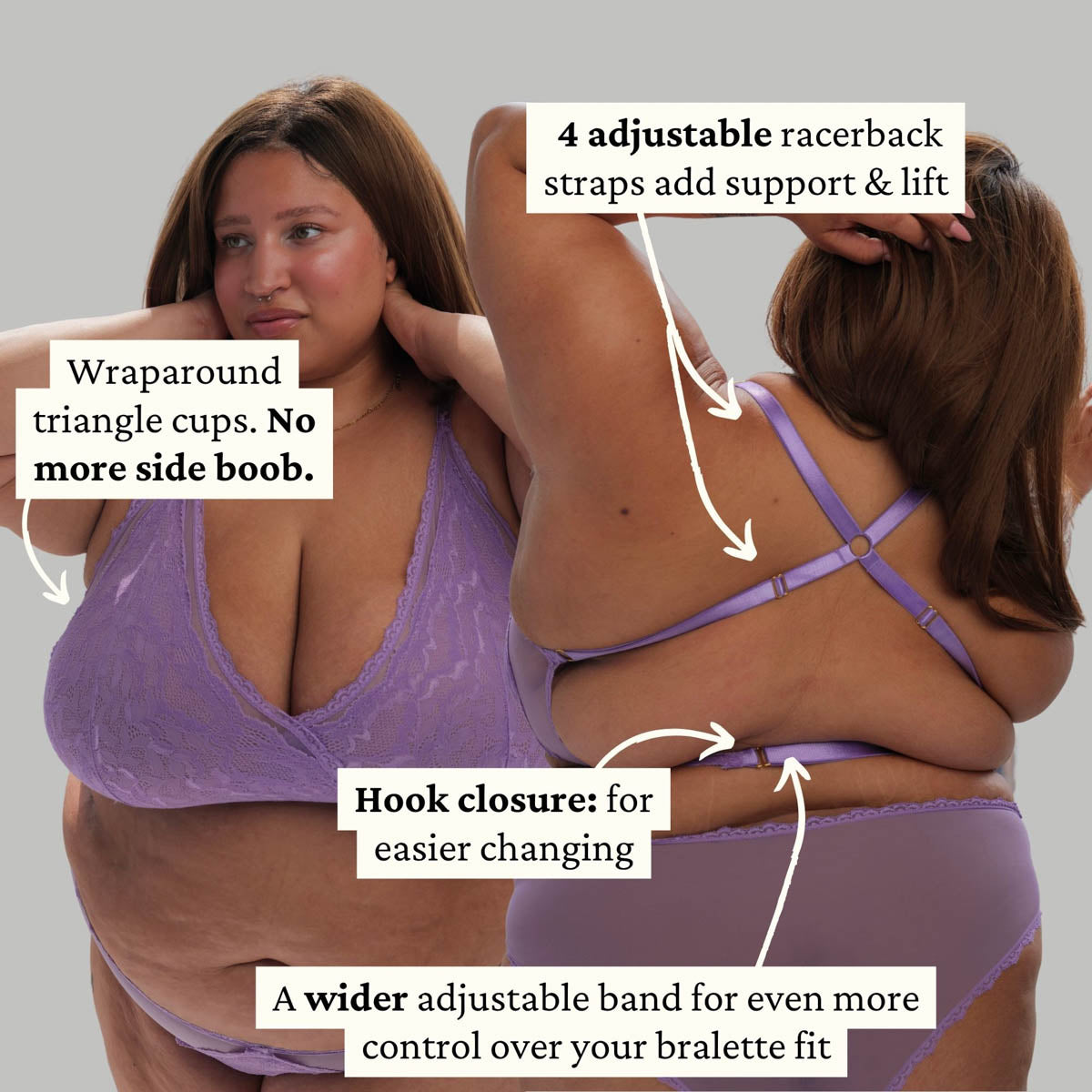 Lacey Racerback Bralette in Lilac - Uye Surana