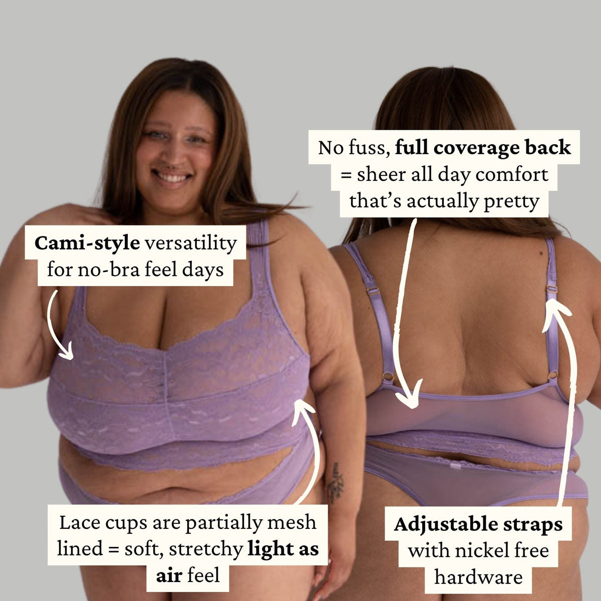 Lilac Lacey Everyday Crop Cami - Uye Surana