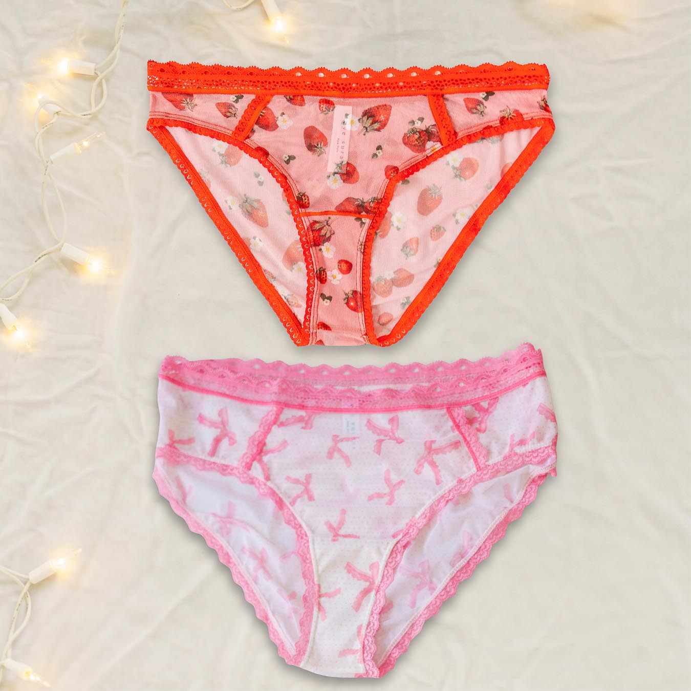 Strawberry Bow Sweetness - Mesh Bikini 2-Pack