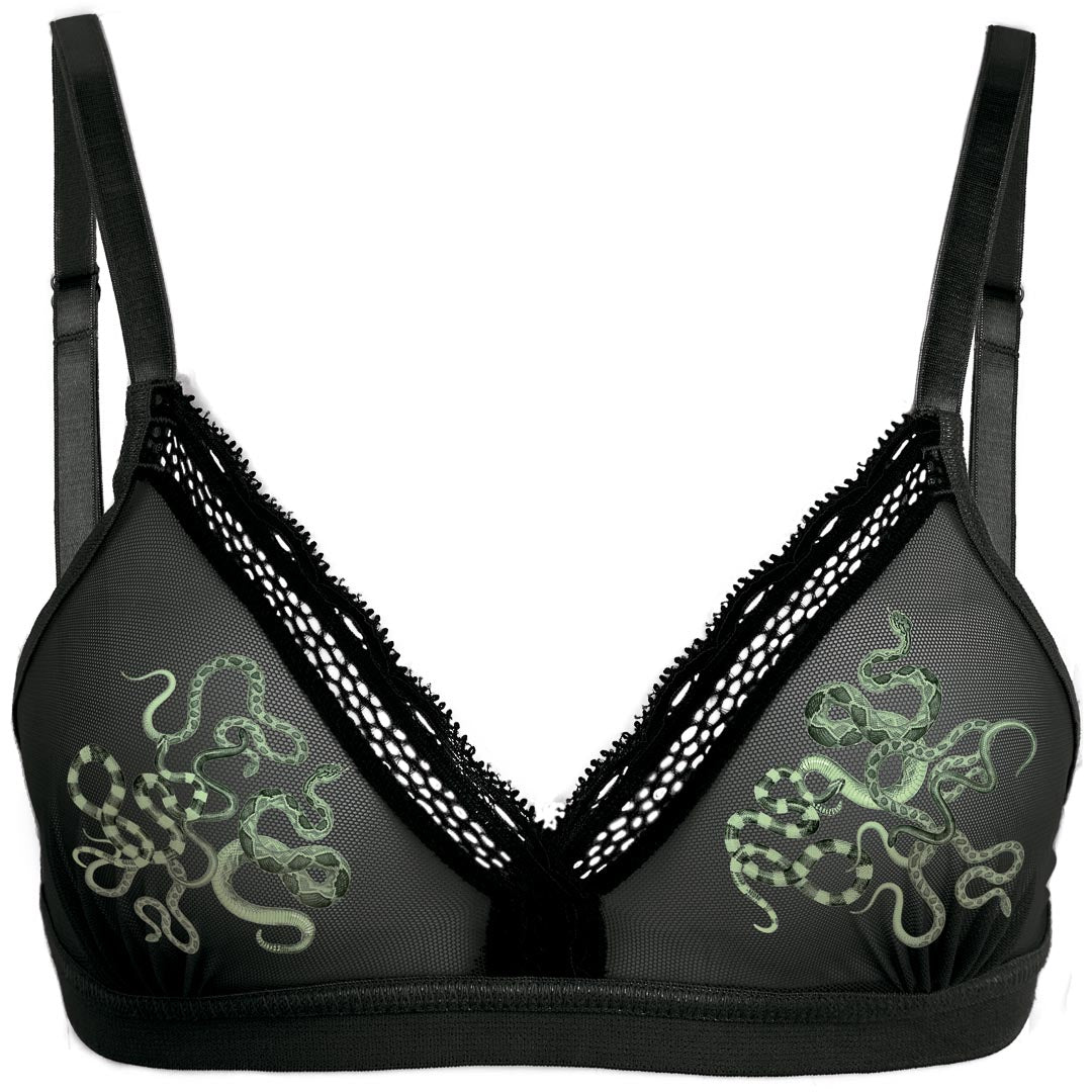 Obsidian Jade Snakes Bralette in XS/S